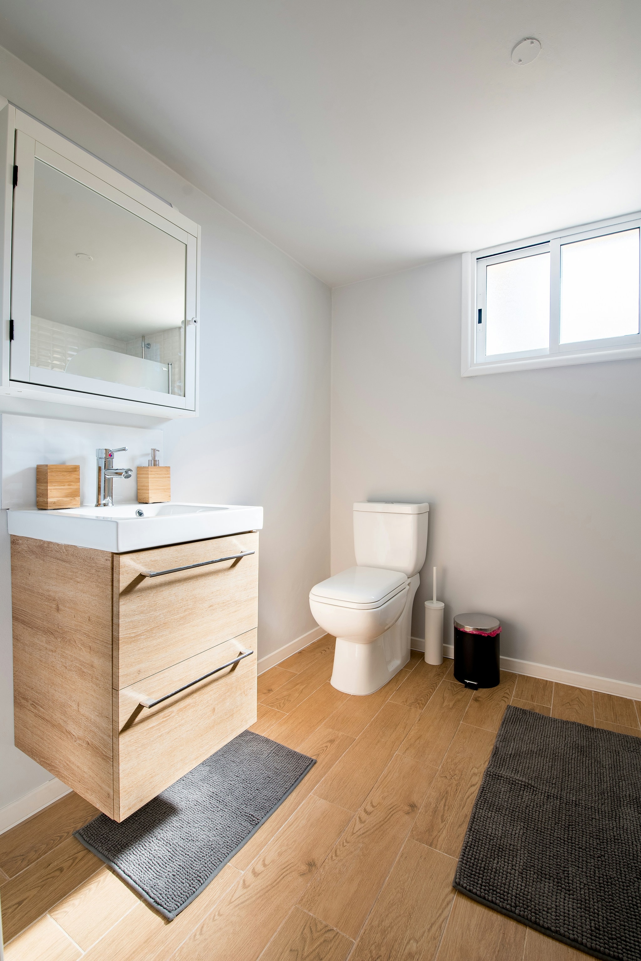 Bathroom — Guest bathroom sanitised — every surface polished and disinfected.